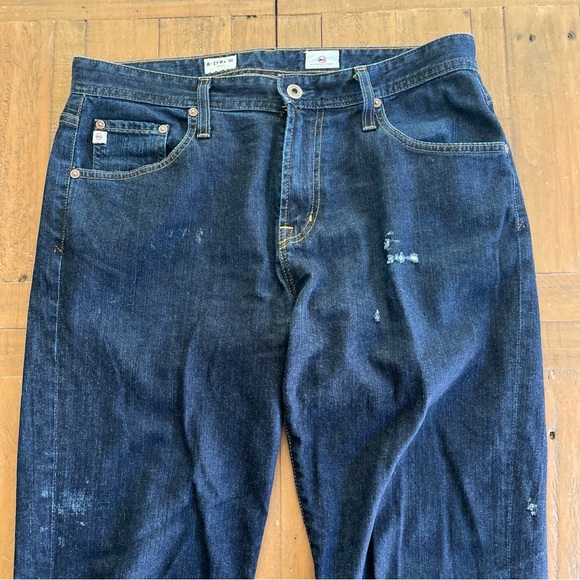 AG Adriano Goldschmied B-Type III Easy Men’s Jeans 33x31 Dark Wash Distressed - Picture 3 of 6